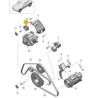 Galet Enrouleur console d´alternateur # Cayenne E1 Diesel 07-10