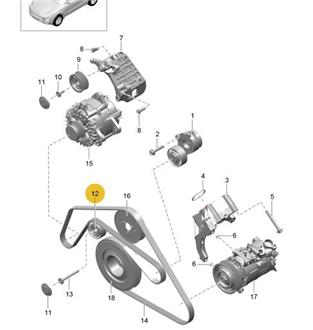 Galet Enrouleur courroie d´accessoire # Cayenne E2 Diesel 11-18