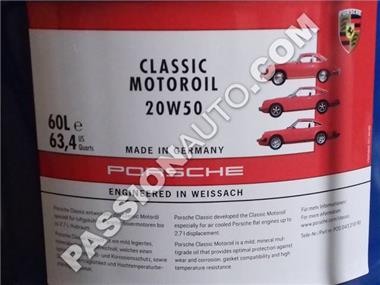 Huile moteur Porsche Classic 20w50 60 litres - [Porsche origine]