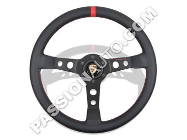 Volant performance 3 branches surpiqures rouges - [Porsche Origine]