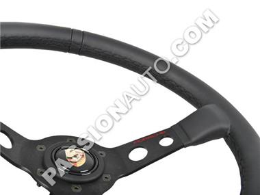 Volant performance 3 branches surpiqures noires - [Porsche Origine]