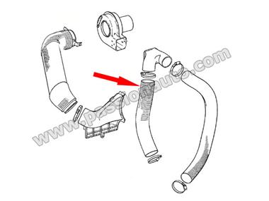 Conduite air échangeur gauche > soufflerie # 911 1974-1983