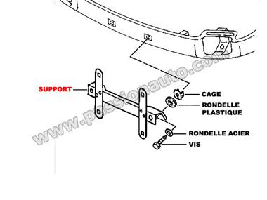 Support de plaque d´immatriculation # 911 74-89