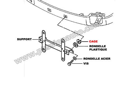 Cage pour support de plaque # 911 74-89