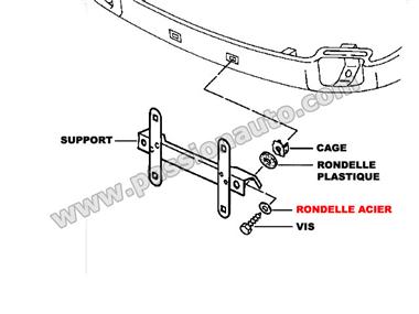 Rondelle acier pour support de plaque # 911 74-89