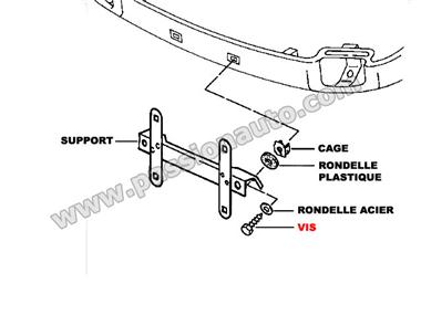 Vis pour support de plaque # 911 74-89