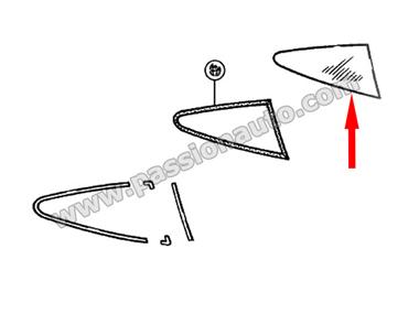 Vitre de custode arriere Droit - Clair # 911 76-89