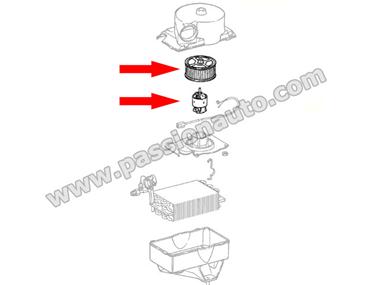 Pieces evaporateur - soufflerie avec moteur # 911 86-89