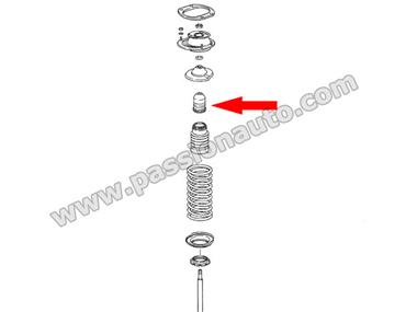 Pièce amortisseur AVANT - Butée caoutchouc sous la coupelle expansible # 964-965-993 sauf RS