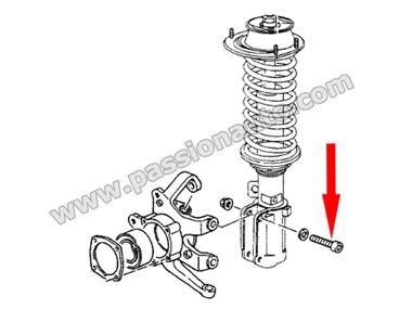 Pièce amortisseur AVANT - Vis fixation sur support de roue # 964