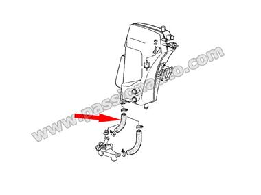 Durite sur thermostat (AVANT) - courte en S # 964 91-94