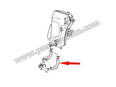 Durite sur thermostat (arriere) - longue # 964 -91