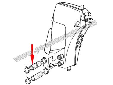 Flexible (avec épaulement) entre réservoir et conduite métal (haut) # 964