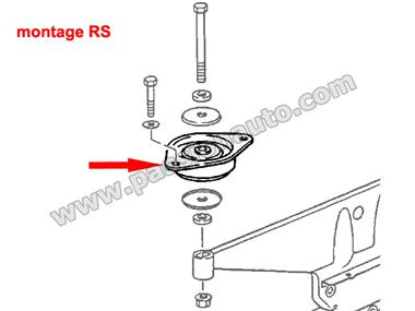 Silent-bloc de fixation moteur G/D # 964 RS - 993 RS