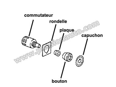 Capuchon + symbole pour bouton de phare # 964-965-993