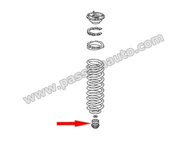Pièce amortisseur ARRIERE - Butee caoutchouc # 993 sauf RS