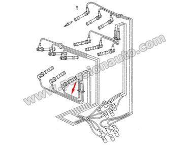 Cable d´allumage cylindre 1 bas # 993 sauf turbo