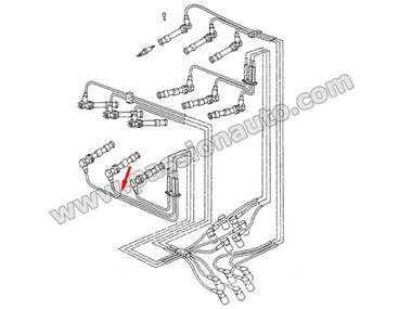 Cable d´allumage cylindre 2 bas # 993 sauf turbo