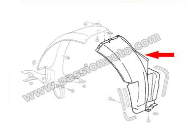 Garde boue AVD - devant la roue # 993 2s, 4s, biturbo, rs