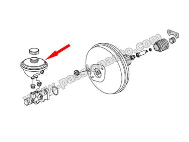 Reservoir liquide frein + bouchon # 986 bv5-bv6 sans PSM