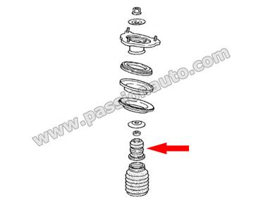 Butee caoutchouc de suspension AVANT # 997 sauf GT3-GT2 - [PORSCHE ORIGINE]